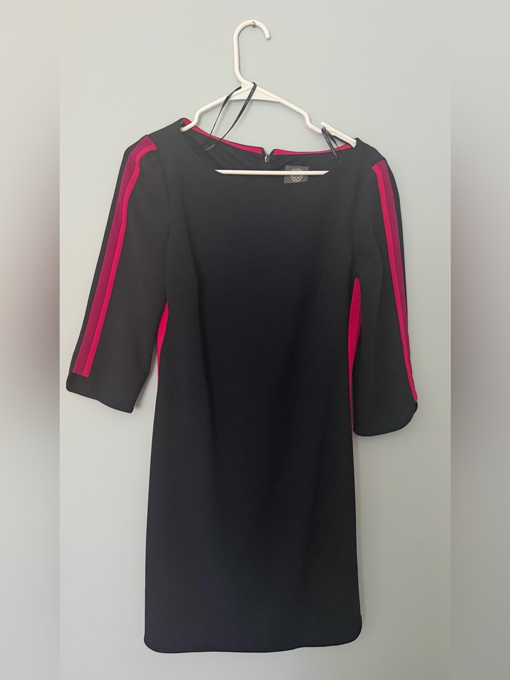 Vince Camuto Navy Sheath Dress With Pink Accent Stripe